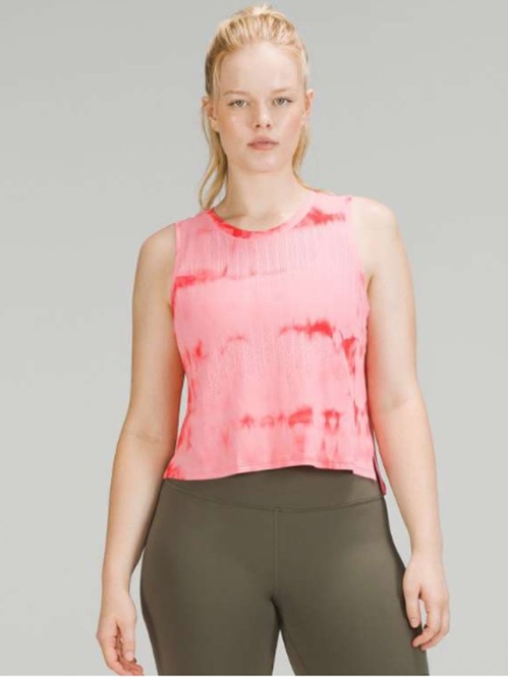 {Lululemon} Train to Be Pink and Red Tie-Dye Tank Top - Picture 2 of 12